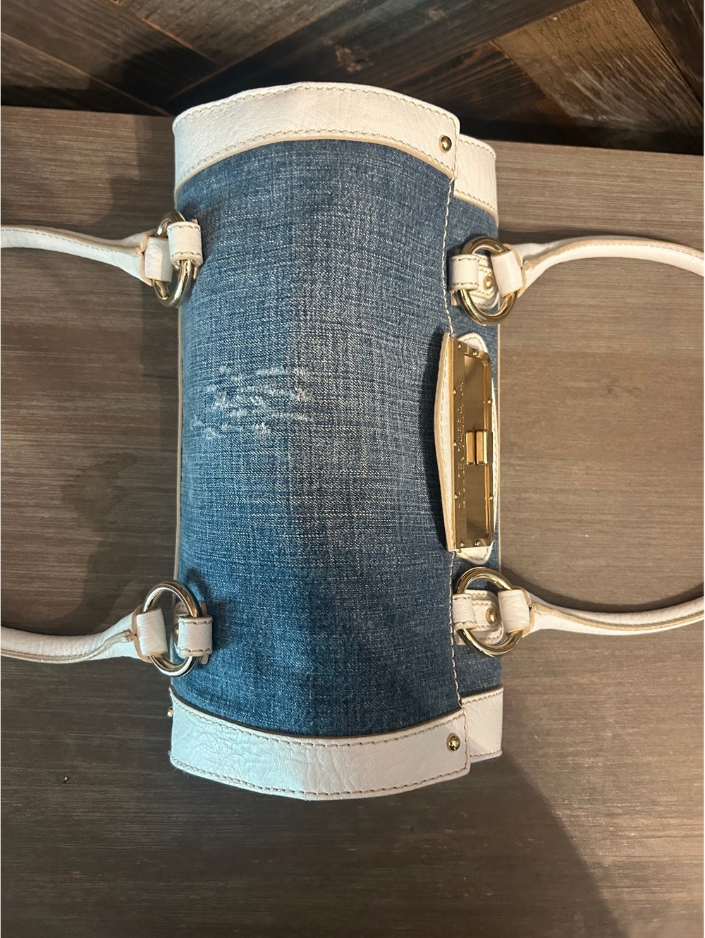Dolce & Gabbana Denim and White Leather Shoulder Bag - Picture 5 of 8